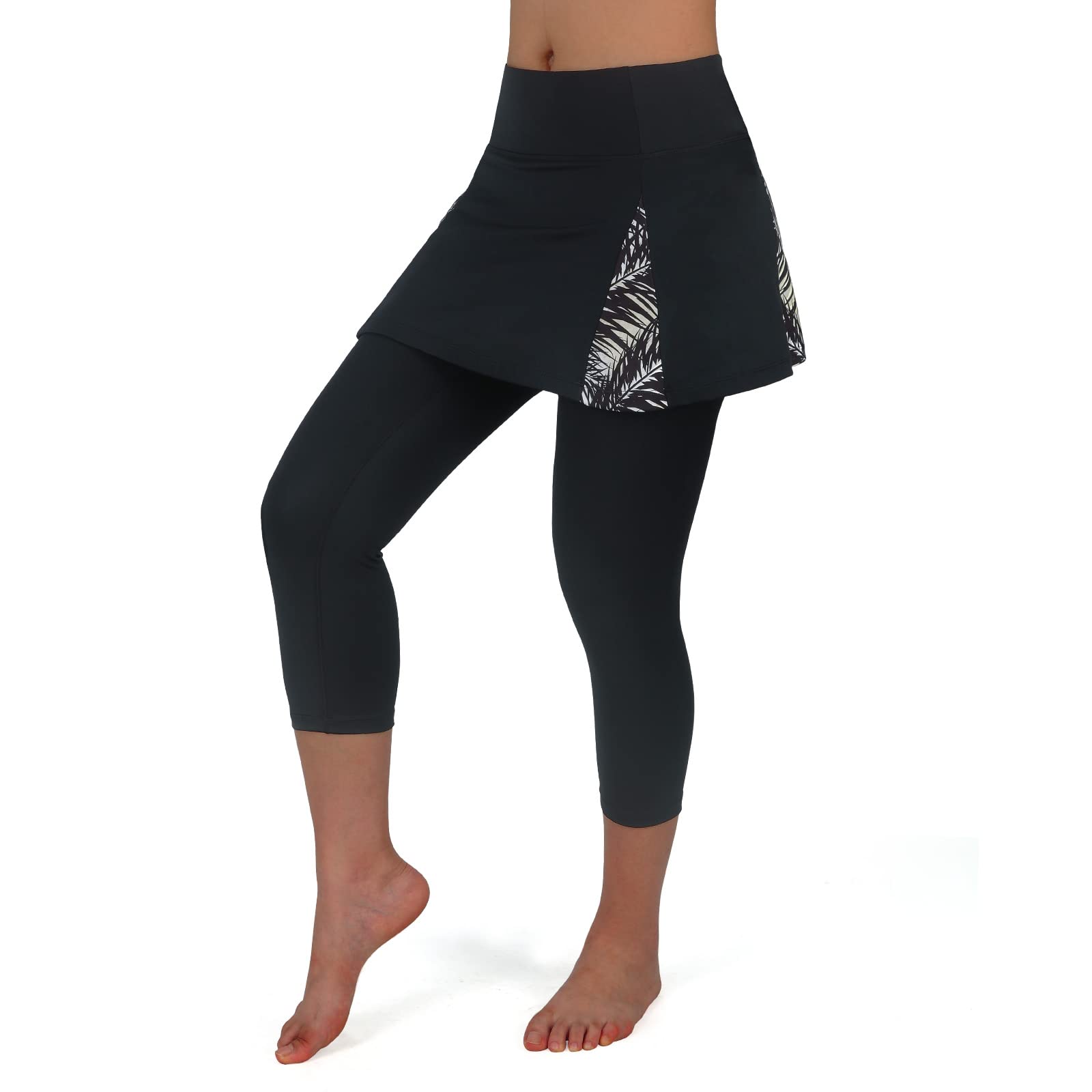 Women Tennis Skirted Leggings with Pockets, Yoga Skirts Leggings&Tennis Golf Clothing