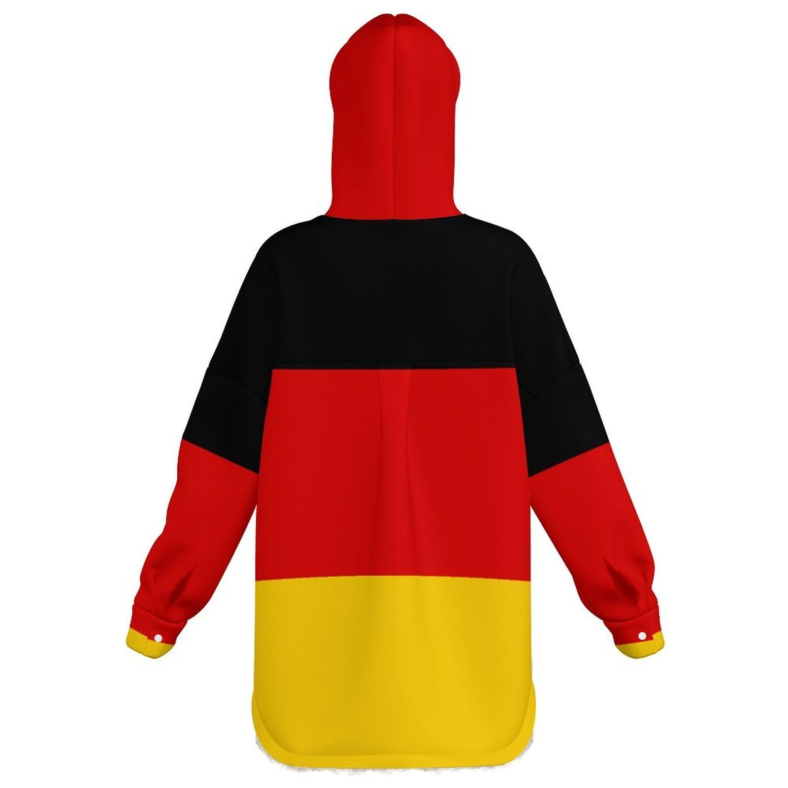 Sudadera de Forro Polar con Capuch Bandera Alemana Mujer Invierno Hoodies con Bolsillos Jersey Informal de Manga Larga Abrigo Chaqueta con Capucha, Rojo Y Negro