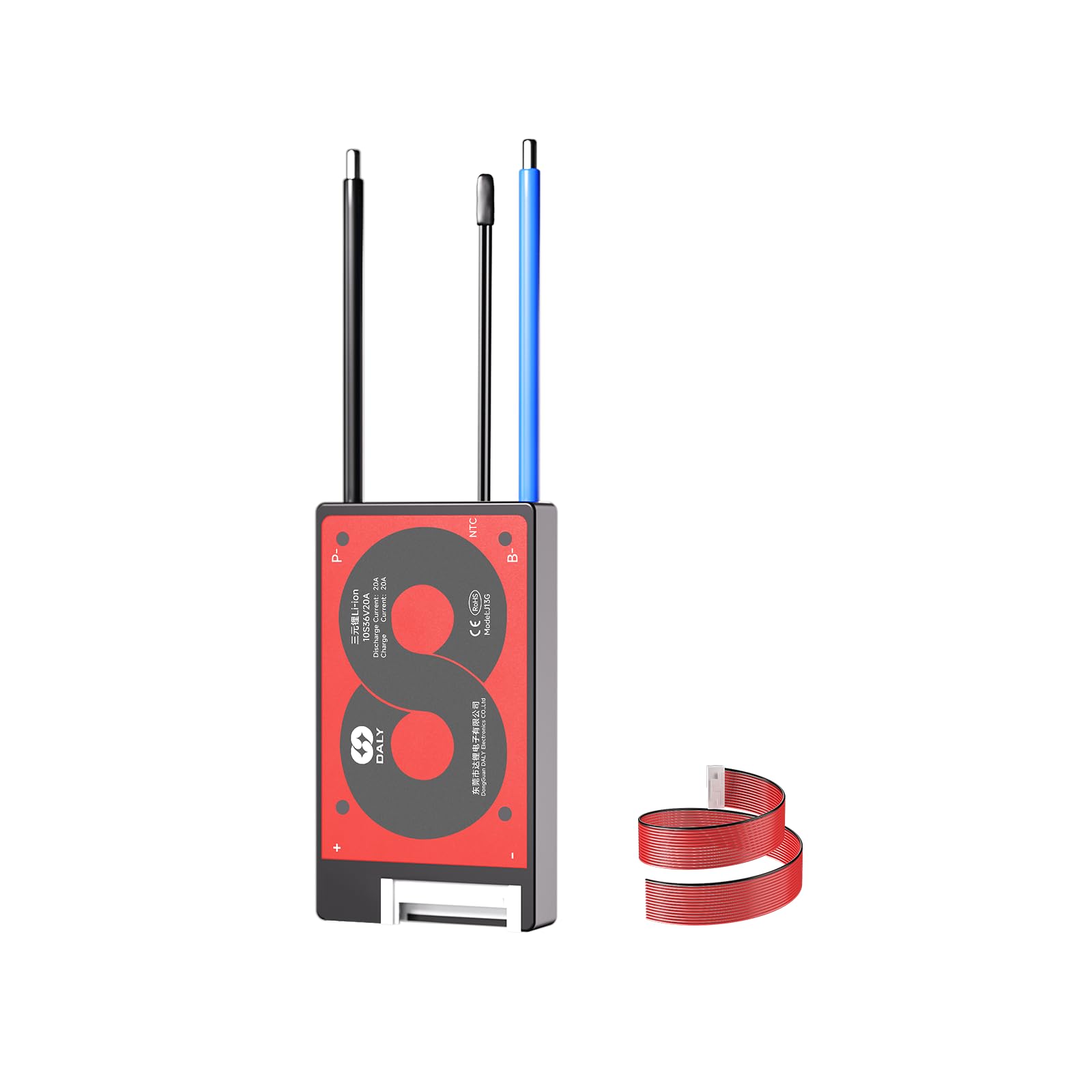 DALY 4S-16S BMS 15A to 200A Protection Board with Balance Wire and Temperature Sensor for Lithium Battery Pack（Li-ion 10S 36V,20A）