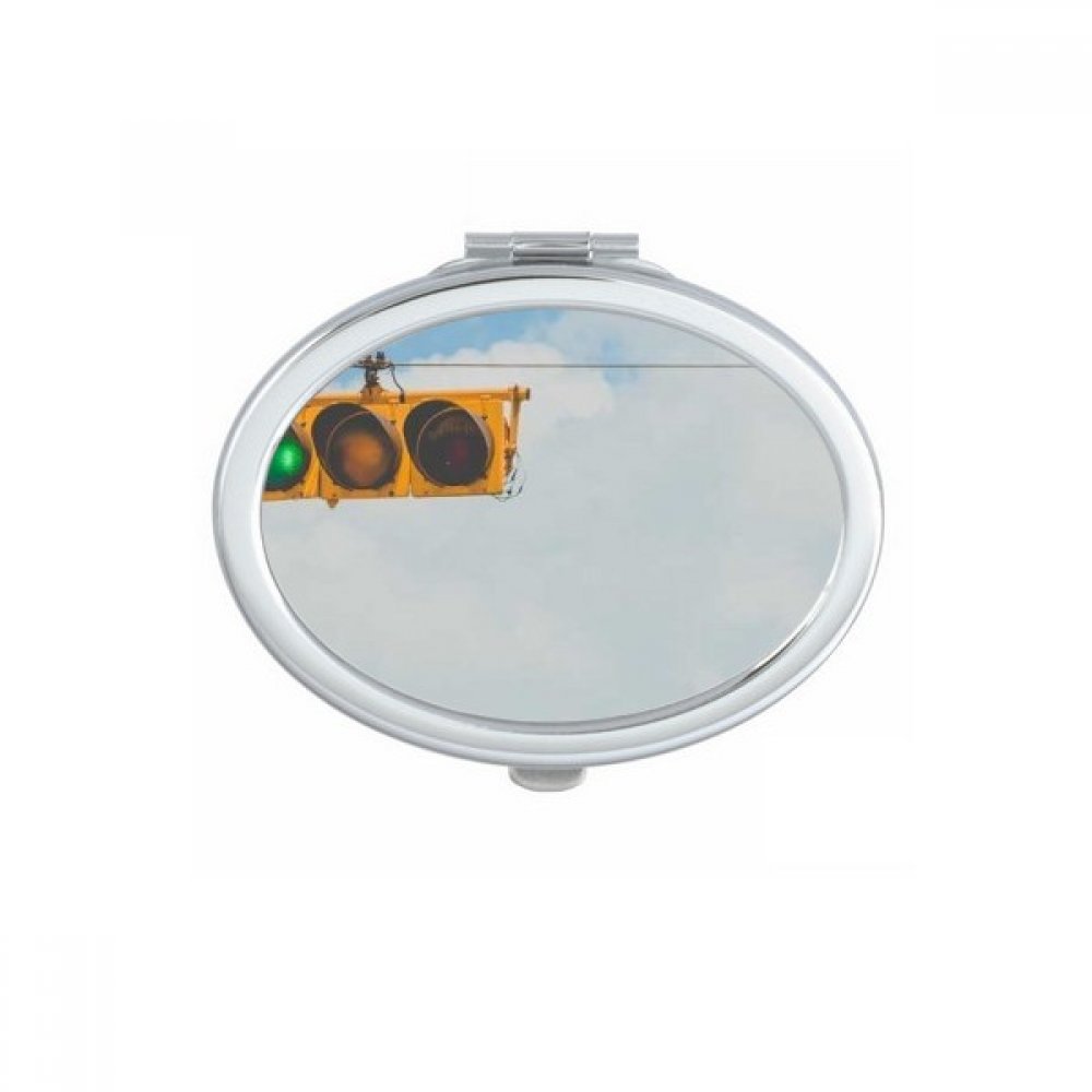 Miroir compact portable ovale pour sac à main avec motif lune
