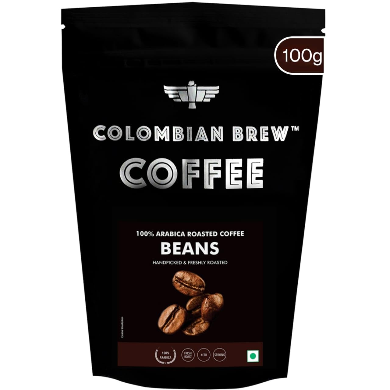 Colombian Brew 100% Arabica Roasted Coffee Beans 100g Colombian Brew 100% Arabica Roasted Coffee Beans 100g