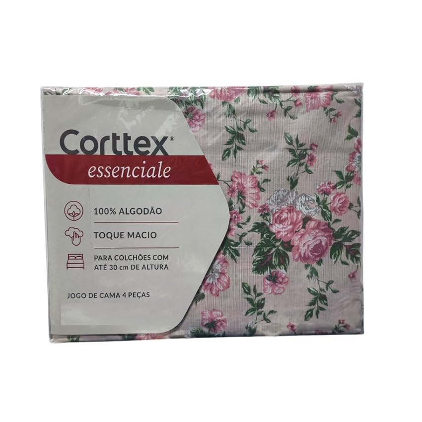 Corttex, Jogo Cama Queen Algodão 4 Pecas Essenciale Corttex Cor:Floral 01
