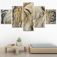 SIGNWIN 5 Panel Canvas Wall Art Abstract Closeup Digital Art Modern Artwork for Home Decorations Ready to Hang - 60