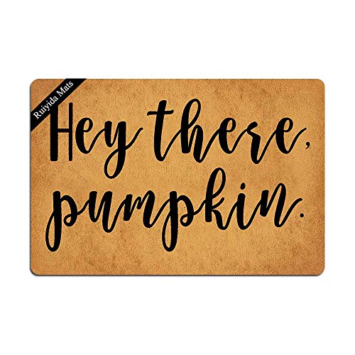 Ruiyida Hey There Pumpkin Doormat Custom Home Living Decor Housewares Rugs and Mats State Indoor Gift Ideas 23.6 by 15.7 Inch Machine Washable Fabric Top (One Pack)