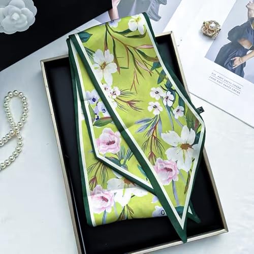 Image of Head Hair Scarf for Women,Silky Long Headscarf Purse Bag Scarfs for Handbag Fashion Satin Neck Scarves Accessories