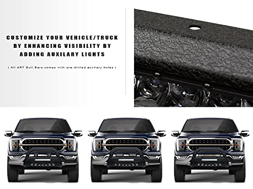 Image of Armordillo USA 7160361 AR Bull Bar Bumper Guard Wtih LED Bar - Textured Black Fit 2005-2015 Toyota Tacoma