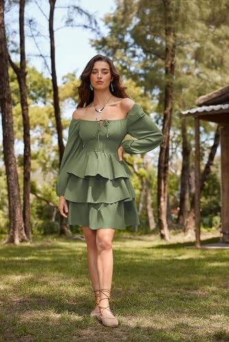 Pirate Costume Women Mini Long Sleeve Renaissance Dress Army Green S - image 4