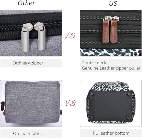 Image of MIYCOO Lunch Bag & Lunch Box for Women Men, Double Deck Leakproof Insulated Soft Large Adult Camping Cooler bag for Work, Beach, Picnic, Travel (Leopard print, 15L)