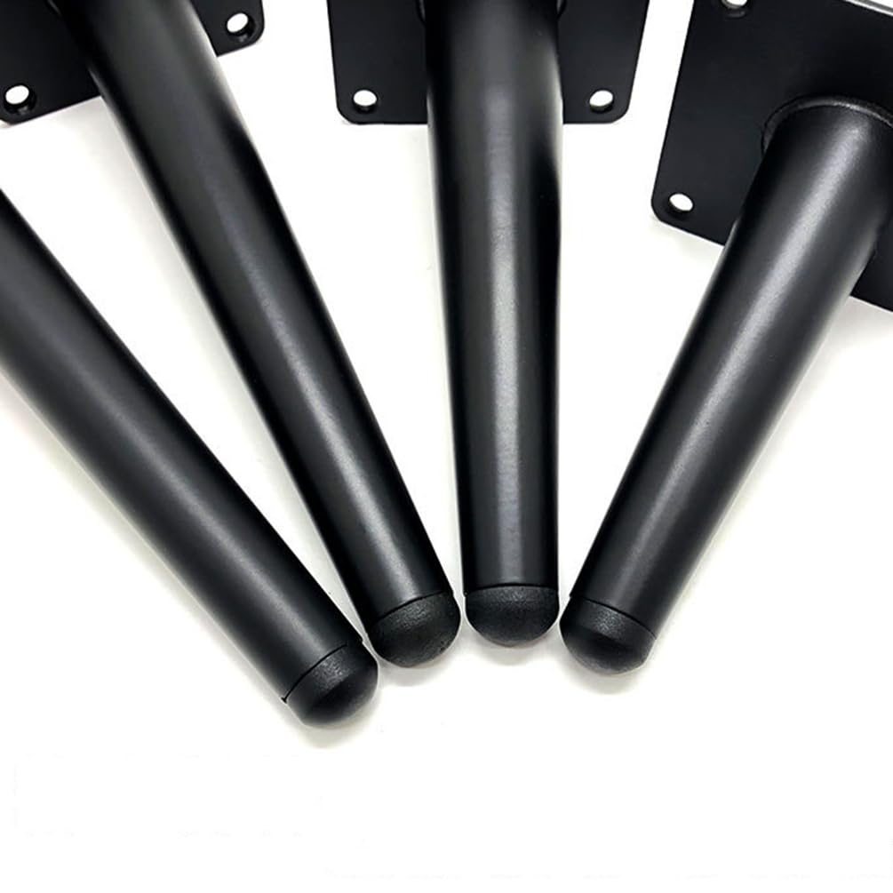 4 gambe regolabili per mobili in ghisa, resistenti, diametro di 22 mm, piedini rotondi per divani e armadi, tappetino antiscivolo in gomma, 25 cm, con viti per progetti fai da te