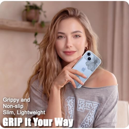 Coque iPhone 15 Plus fleur rigide antichoc contre les chutes - 6
