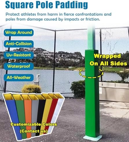 Universal Square Pole Padding Wrap, 1" Thick Foam Protector for Garage & Basement, 7"x7" (18x18cm) Collision Safety Pad for Large Poles