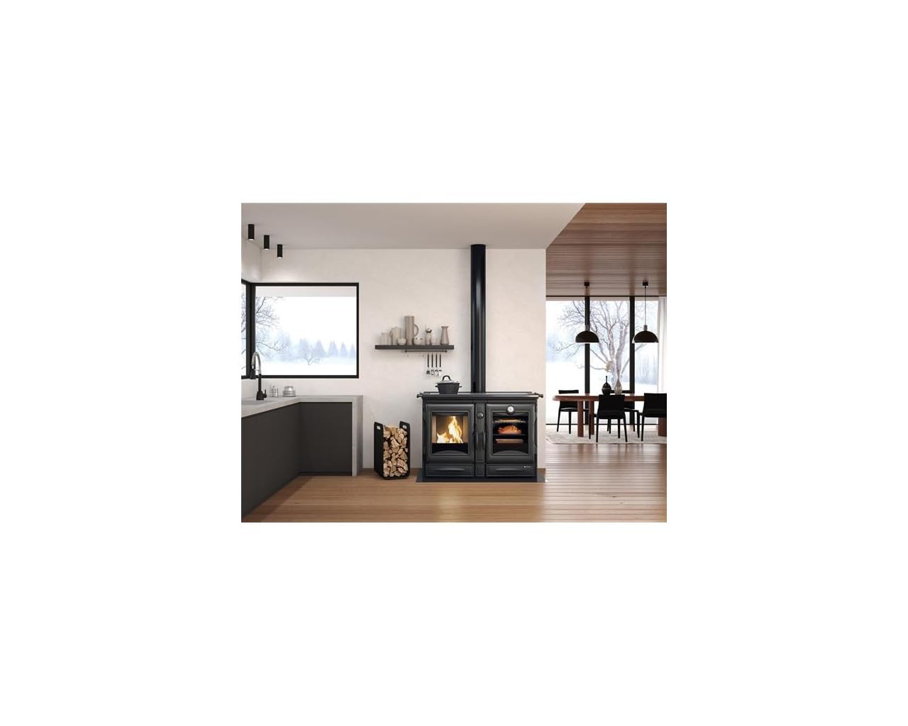 Cuisinière À Bois 12kw Noir - 7016050
