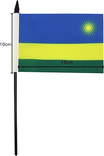 Miniatura 285 de Bandera de mesa Sierra Leona de 5 x 8 pulgadas, bandera de escritorio de Sierra Leona, 8.3 x 5.5 in, barra y base de plástico negro AZ FLAG