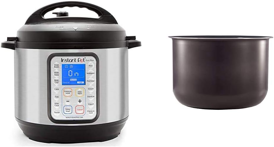 Instant Pot Duo Plus 9-in-1 Electric Pressure Cooker, Sterilizer, Slow Cooker, Rice Cooker, 6 Quart, 15 One-Touch Programs & Ceramic Non-Stick Interior Coated Inner Cooking Pot - 6 Quart