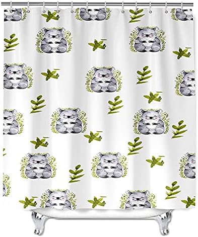 Oduo 3D Shower Curtains Bathroom Shower Curtains Mould Proof Resistant Waterproof Washable Shower Curtain Liner with 12 Hooks - Koala Print Bath Curtain (Cute Koala,90x180cm)