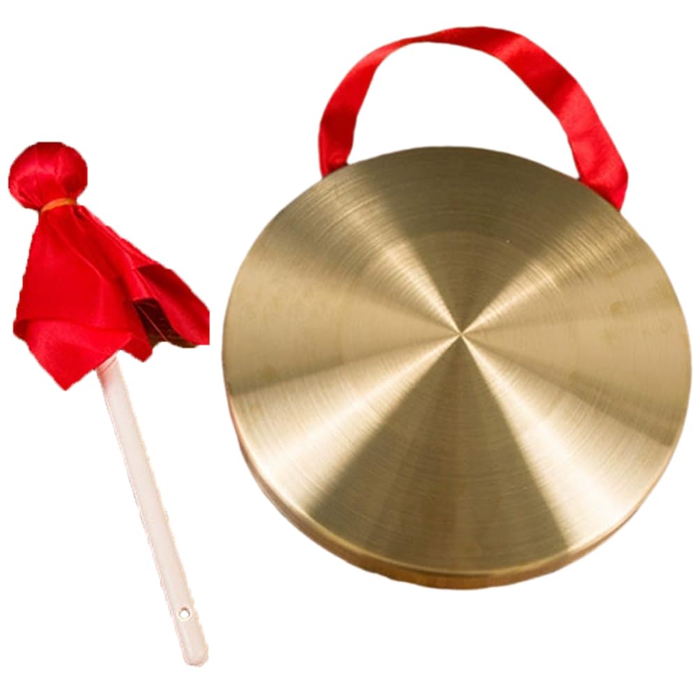 Gong avec Maillet 36 Cm Tam Tam Gong avec Marteau De Jeu Instrument De Percussion Traditionnel Chinois en Cuivre Décoratif pour Le Bureau À Domicile
