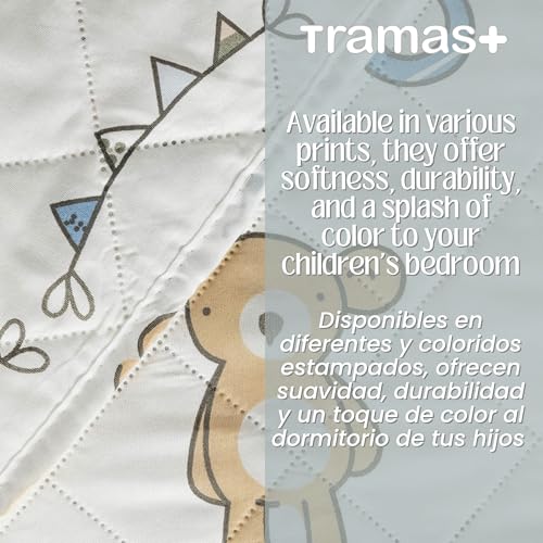 Miniatura 7 de Tramas Colcha Infantil De Verano Y Primavera, Microfibra Acolchada Estampada, 200 X 270 Cm, Diseño Divertido Para Cama 105 Cm - Nico Celeste