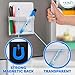YES4QUALITY Magnetic Pen Holder for Refrigerator with Strong Magnetic Back, Dry Erase Marker Holder Ideal for Whiteboard & Fridge, Clear & White Pencil Cup