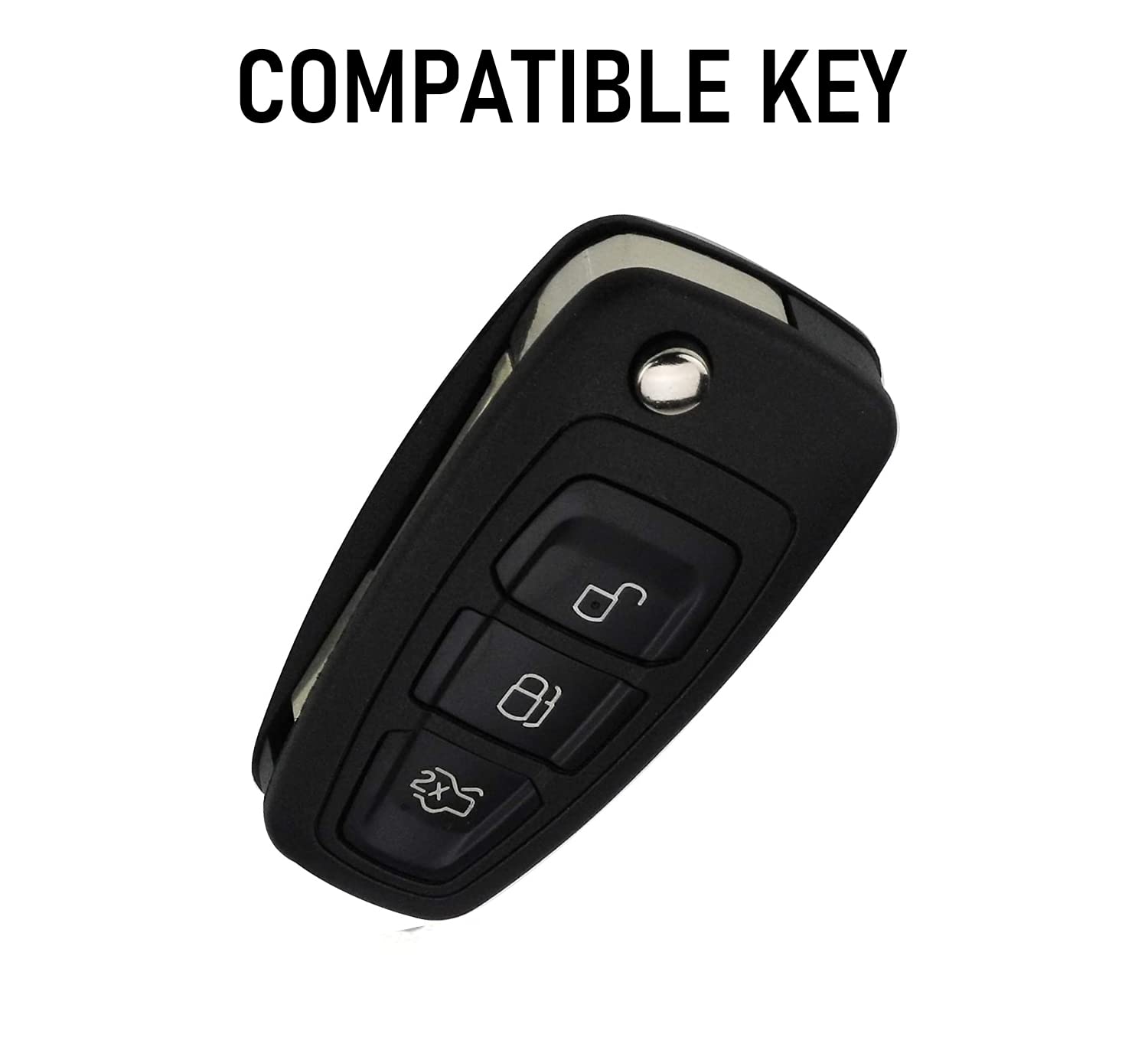 SALPIE Key Fob Cover Radio Control Key Cover Silicone Shell Compatible With Ford Fiesta IV Focus III Galaxy Fusion Mondeo IV B-Max C-Max II S-Max Kuga II Ecosport (Flip Fuchsia) - Image 2