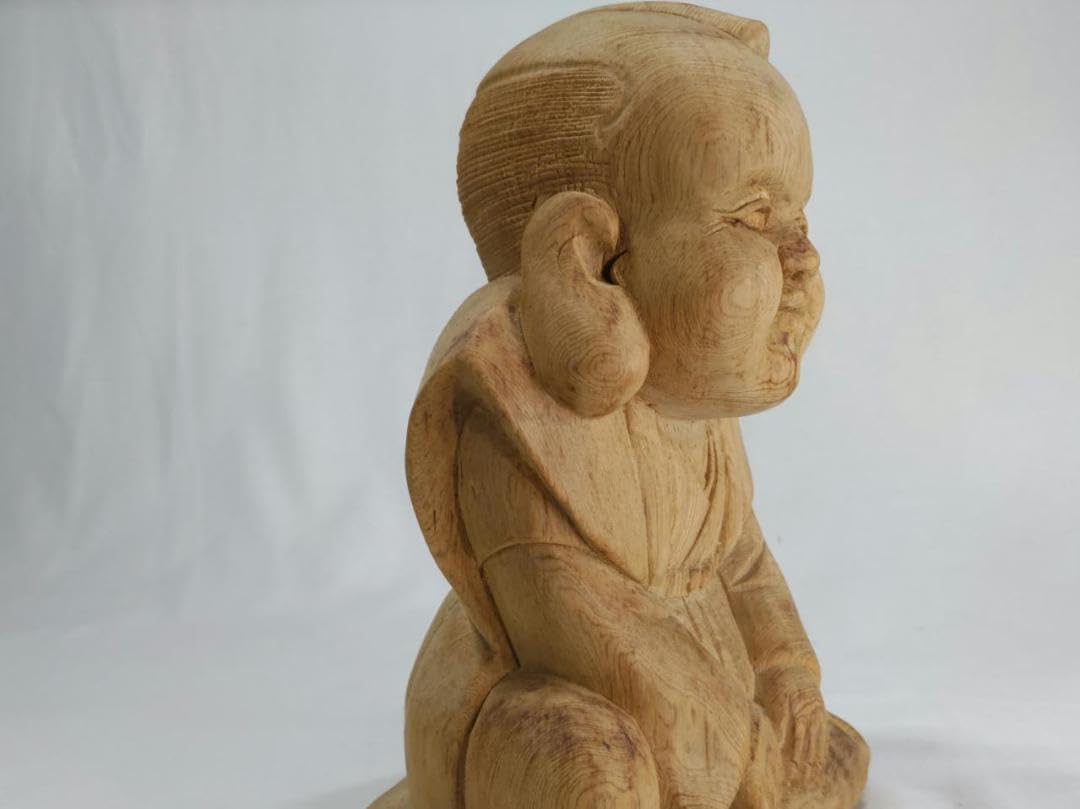 【福助】商売繁盛、縁起物木彫り彫刻　高さ25ｃｍ（ 値下げです！） Amazon.co.jp: 木彫り彫刻 福助高さ25cm 商売繁盛、縁起物彫刻