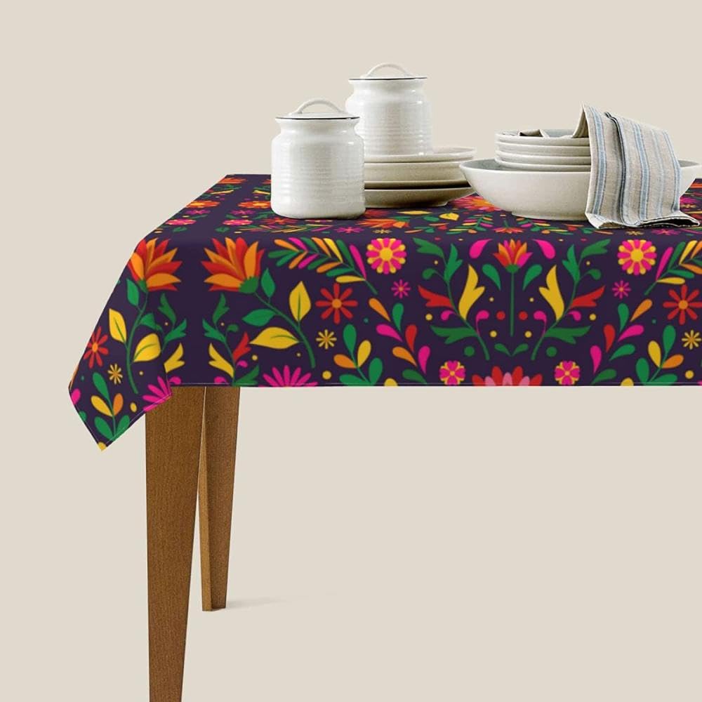 Mantel Rectangular Floral, decoración para Fiestas navideñas, Cubierta de Mesa de Tela para decoración de Mesa de Cocina, 01,100x160cm 39x63inch