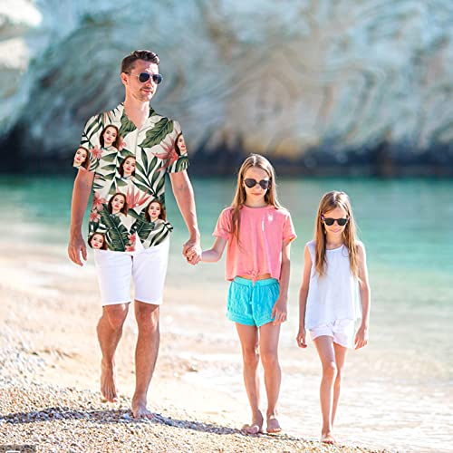 Custom Hawaiian Shirt with Face Picture for Men Personalized Tropical Summer Beach Casual Short Sleeve Button Down Shirts3