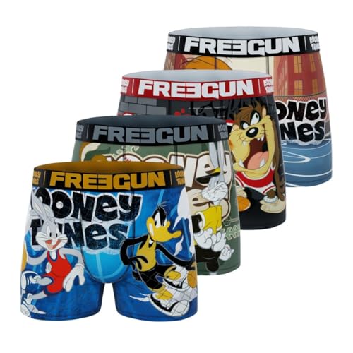 Freegun Fgloo/3/Bm/Pk4 Ropa Interior de Hombres, Azul/marrón/Verde/Negro, 10-12 años (Pack de 4) para Niños