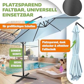 Siesta premium zweefparasol 350 cm houtlook frame charcoal met 90KG voet en hoes 4 seasons outdoor - AVH Outdoor Tuinmeubelen