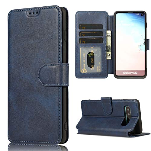 Coque Samsung Galaxy S9 Plus fine finition cuir PU bleu style portefeuille