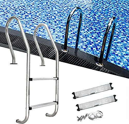 Barandal de Acero Inoxidable para Piscina con Escalera Antideslizante