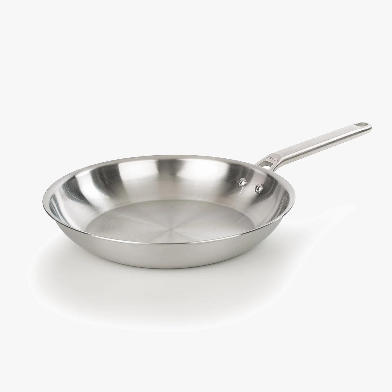 Arcos Dreilagige Pfanne aus Edelstahl, 30 cm, PFAS-frei, ohne Klebstoff, Induktionsboden, gesundes und sicheres Kochen, geeignet für Ofen und Spülmaschine
