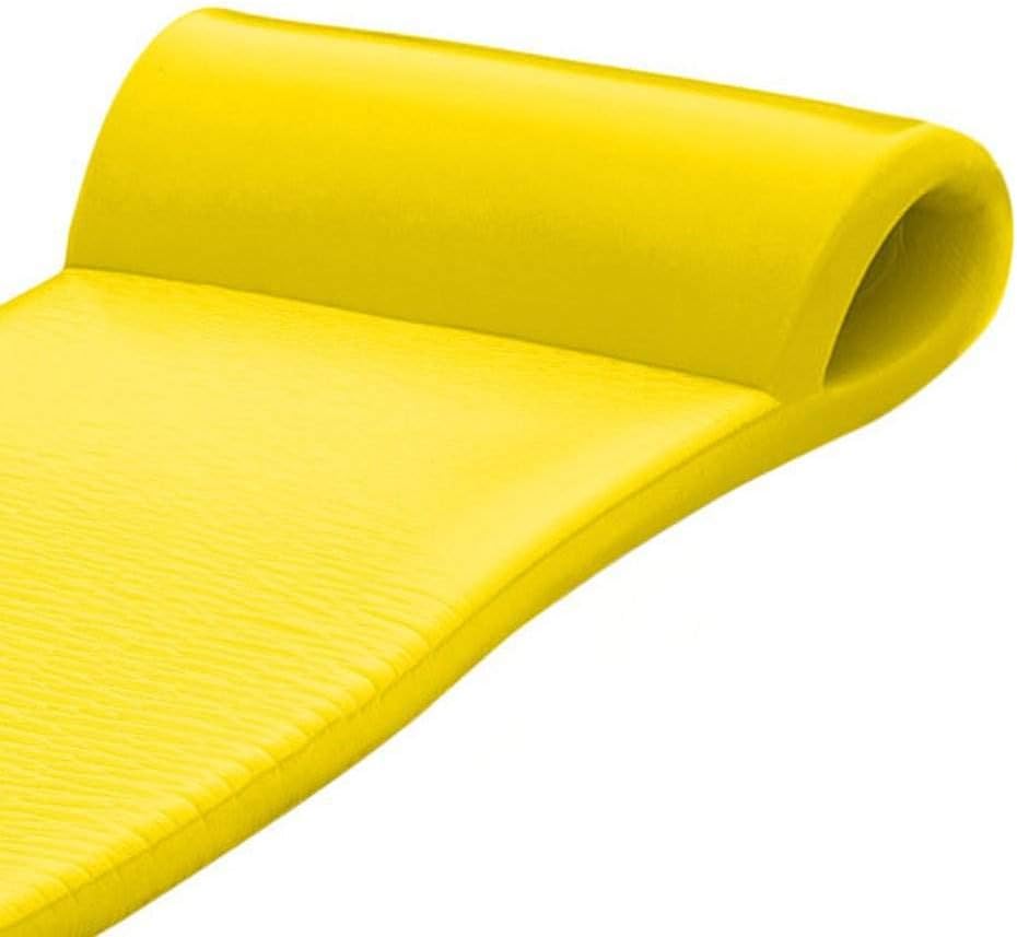 TRC Recreation 2-Pack Sunsation 1.75" Thick Foam Pool Float Lounger, Bahama Blue & Yellow w/Headrest for Lounging & Sunbathing in Swimming Pools, Beaches & Lakes, 70" x 26"
