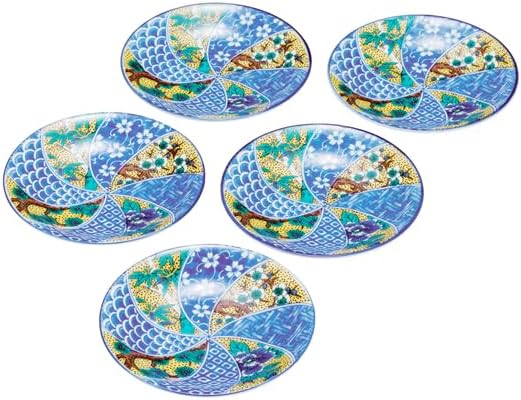 九谷焼いわたや(Kutaniyakiiwataya) 皿揃(5.5号)吉田屋松竹梅 K8-61