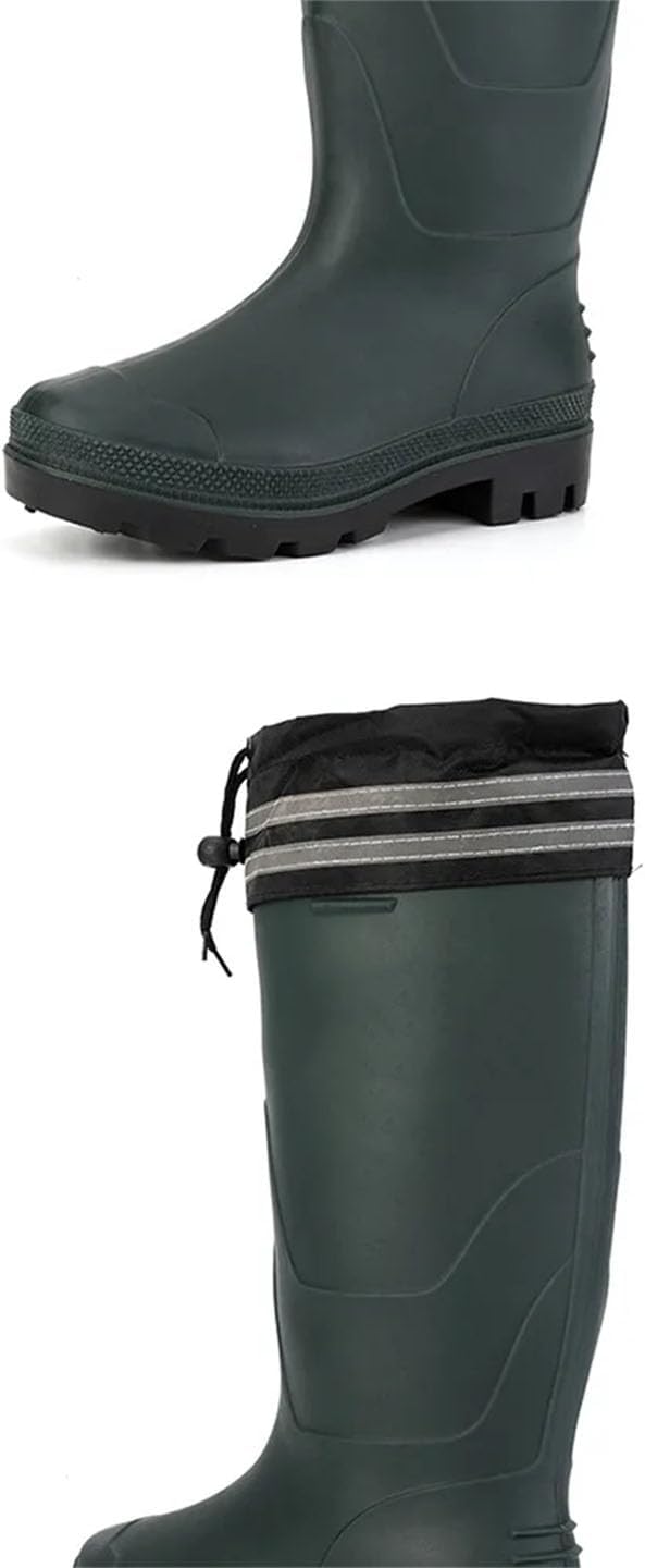 Men's Winter Windproof Plush Rain Shoes Men High Rain Boots Reflective Rain Boots At Night Water Boot