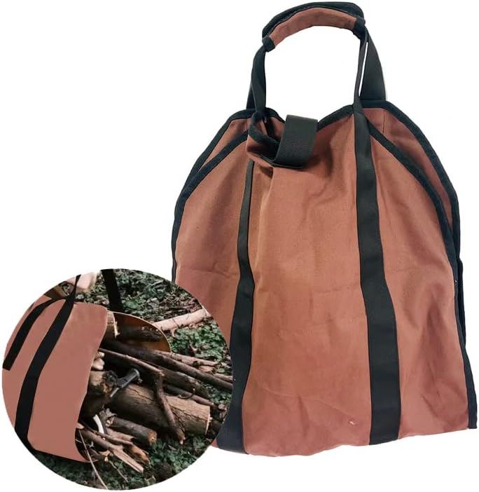 Amazon.com: Firewood Log Carrier Tote Bag with Heavy Duty Canvas, Carry ...