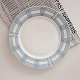 Essteller aus Keramik, 20,3 cm große Porzellanteller für das Weihnachtsessen, 6er-Set Servierteller, moderne Essteller für die Küche, mikrowellen- und spülmaschinenfest, kratzfestes Küchengeschirr