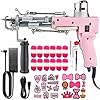Tuftpistool 2-in-1 gesneden pool Loopstapelkleed Gun Machine Starter Kit Tapijt Tufting Kit Elektrisch tuftpistool Tapijtweverij Flocking Machine Inclusief 12-pack garenrollen 21 borduurstickers