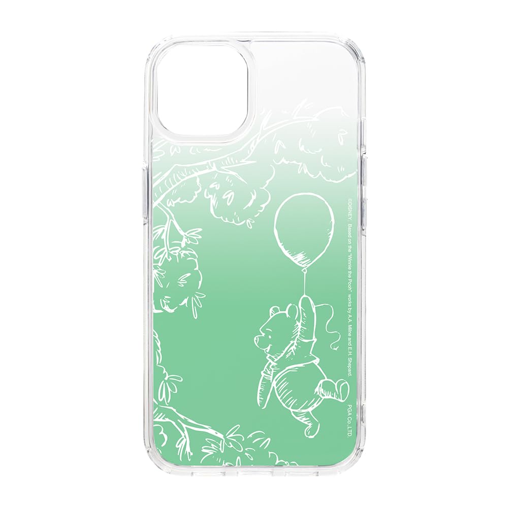 iPhone 15用 グラデーションハイブリッドケース [くまのプーさん] Premium Style PG-D23APT07POO