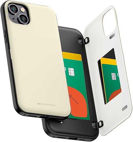 Miniatura 20 de GOOSPERY Parachoques magnético para puerta compatible con iPhone 15, funda con tarjetero, cartera con cierre magnético automático, protector