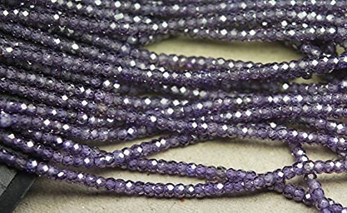 Zircon micro facetté lavande 3mm anti-ternissement pour éliminer les perles de verre fragiles