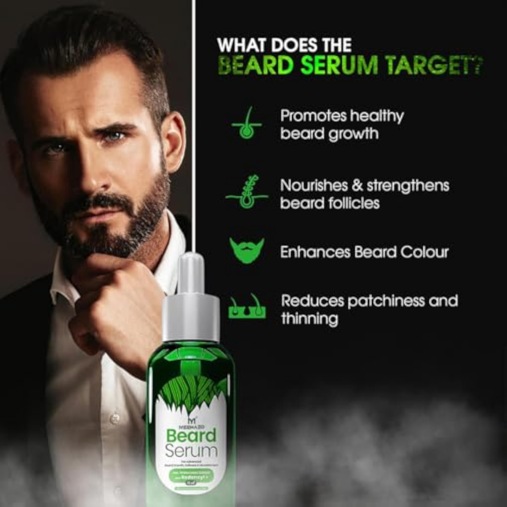 Beard Growth Serum for Men with 3X Redensyl