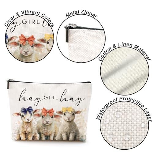 Sheep Gifts for Sheep Lovers Sheep Stuff Makeup Bag Western Accessories Country Girl Gifts Cosmetic Bag for Women Girl Sister Friend Daughter Bestie Teen Animal Lover Graduation Birthday Christmas4