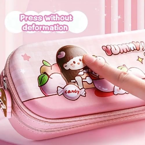 Image of Kawaii Pencil Case Ethylene Vinyl Acetate (Eva) Pencil Case Double Layer 3D Cute Pencil Aesthetic Pencil Box for Girls Large Capacity Pen Boxe (Double Layer Space Blue)