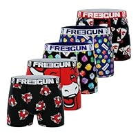 FREEGUN Boxer Homme La Vache Qui Rit, Caleçon Homme Stretch, Confortable et Ultra-Doux (Lot de 5) S