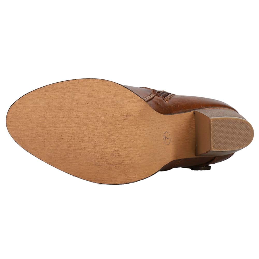 ROPER Womens Maybelle Round Toe Casual Boots Ankle Low Heel 1-2" - Brown