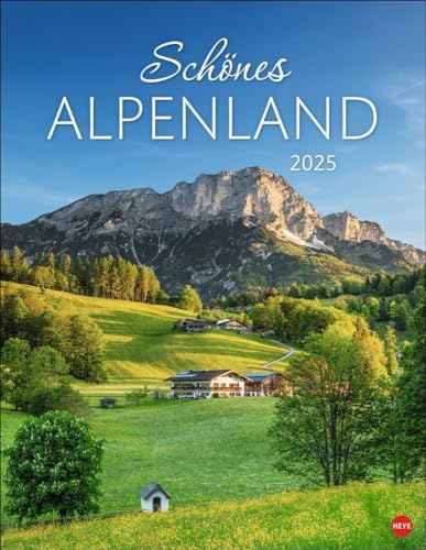 Bonito calendario de póster de Alpenland 2025: impresionante calendario de fotos con paisajes de montaña de ensueño. Calendario de pared 2025 para amantes de la montaña y amantes de la naturaleza.