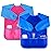 Zkptops 2 Pack Kids Art Smock Colorful Waterproof Children Art Aprons Artist Painting Aprons with Long Sleeve 3 Roomy Pockets for Age 3-7 Years Blue and Pink