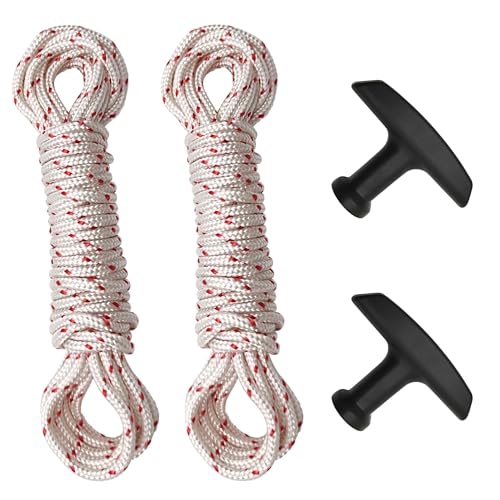 Strongthium Corde de Lanceur 3,5mm & 4mm (12m) Compatible avec Honda Briggs & Stratton Stihl, Cordon de Traction pour Tondeuse à Gazon, Tronçonneuse, Groupe...