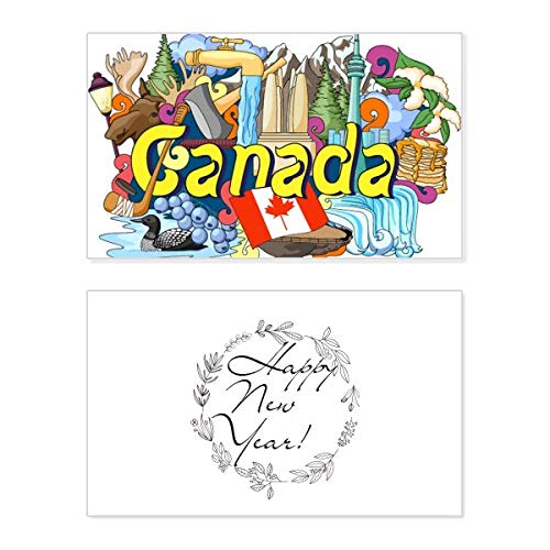 Tarjeta de felicitación del Año Nuevo de Canadá Rocky Mountains CN Tower