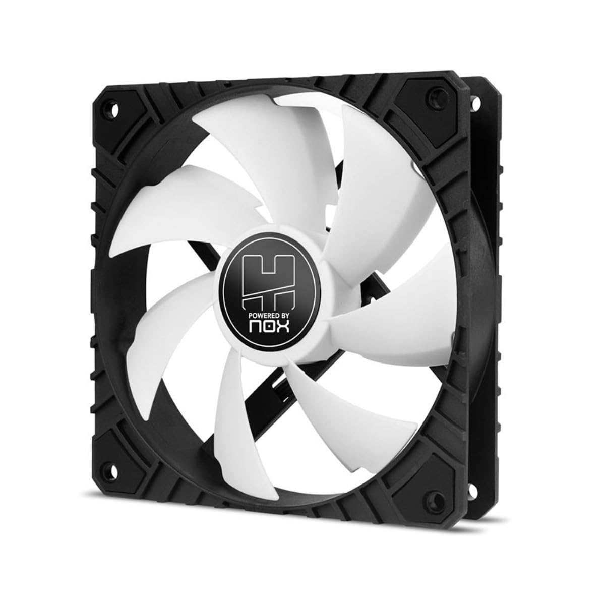 NOX XTREME PRODUCTS H-FAN PRO -NXHUMMERHFANPROWN - PC Case Fan 120 mm, PMW Function, 7 Blades, Hydraulic Bearings, Optimized Silent Design, Rubber Support Corners, White Pmw